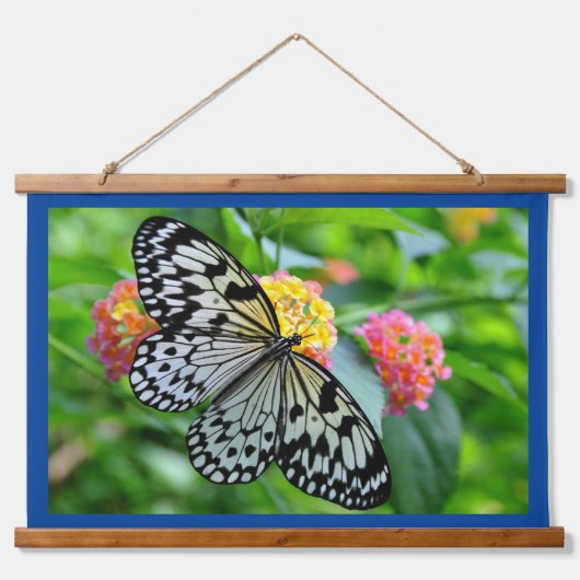 Zwart-wit Beauty Wood Topped Wandtapijt Hangend Wandkleed (Voorkant)