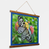 Zwart-wit Beauty Wood Topped Wandtapijt Hangend Wandkleed (Gebogen)