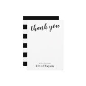 Zwart-wit bedankbriefjes notitiekaartje (Voorkant / Achterkant in situ)