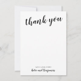 Zwart-wit bedankbriefjes notitiekaartje
