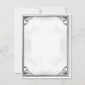 Zwart-wit bedankkaart Rustic Flat Blank (Achterkant)