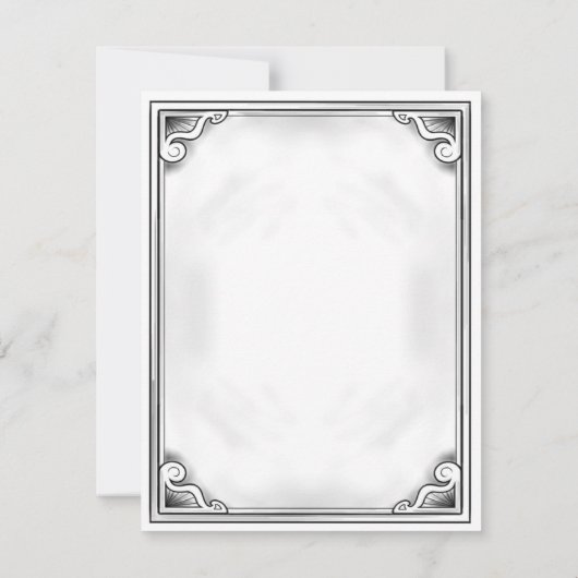 Zwart-wit bedankkaart Rustic Flat Blank (Achterkant)