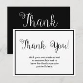 Zwart-wit bedankkaarten briefkaart (Voorkant / Achterkant)