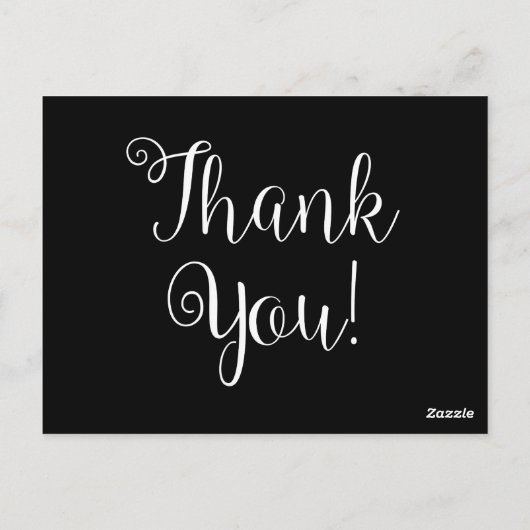 Zwart-wit bedankkaarten briefkaart (Achterkant)