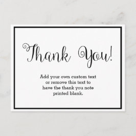Zwart-wit bedankkaarten briefkaart