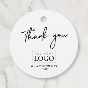 Zwart & Wit Bedankt Aangepast Zakelijk Logo Bedankjes Labels