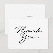 Zwart-wit bedankt briefkaart (Voorkant / Achterkant)