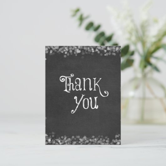 Zwart-wit bedankt briefkaart (Staand voorkant)