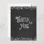 Zwart-wit bedankt briefkaart (Voorkant / Achterkant)