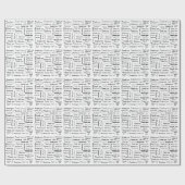 Zwart-wit bedankt cadeaupapier (Vlak)