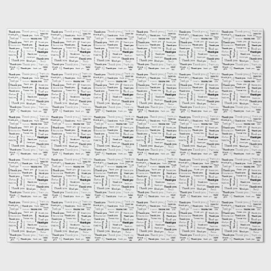 Zwart-wit bedankt cadeaupapier (Vlak)