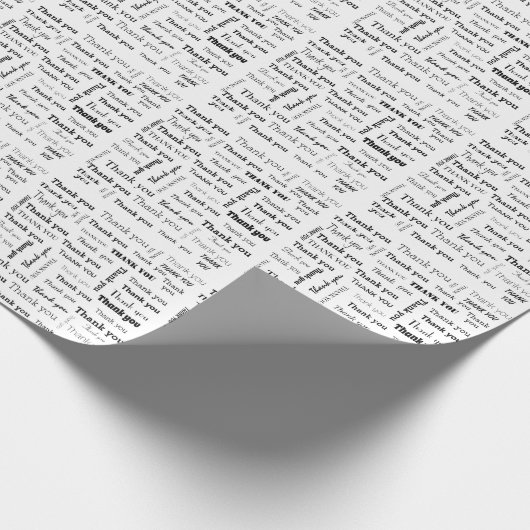 Zwart-wit bedankt cadeaupapier (Hoek)