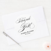 Zwart Wit Bedankt Favoriet Ronde Sticker (Envelop)