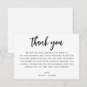 Zwart-wit bedankt. Moderne bruiloft Kaart (Voorkant / Achterkant)