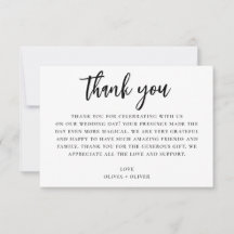 Zwart-wit bedankt. Moderne bruiloft