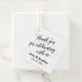 Zwart-wit bedankt voor het vieren met ons bedankjes labels (In situ)