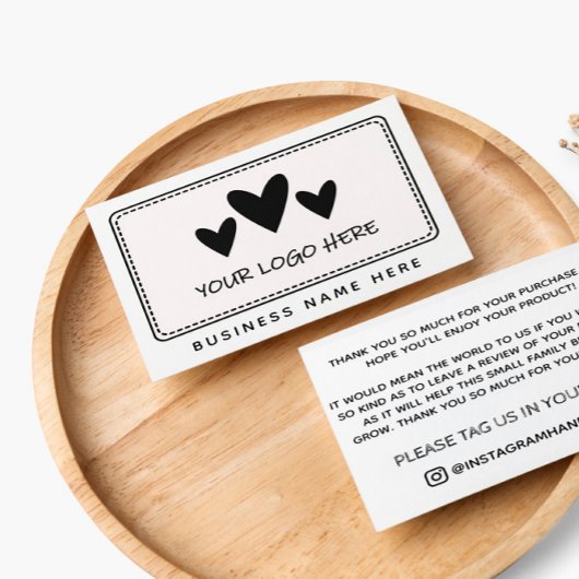 Zwart wit - Bedankt voor je Logo Visitekaartje