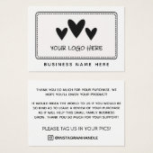 Zwart wit - Bedankt voor je Logo Visitekaartje (Voorkant /achterkant)