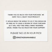 Zwart wit - Bedankt voor je Logo Visitekaartje (Achterkant)