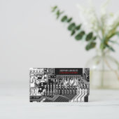 Zwart-wit bedrading van printplaten engineering visitekaartje (Staand voorkant)