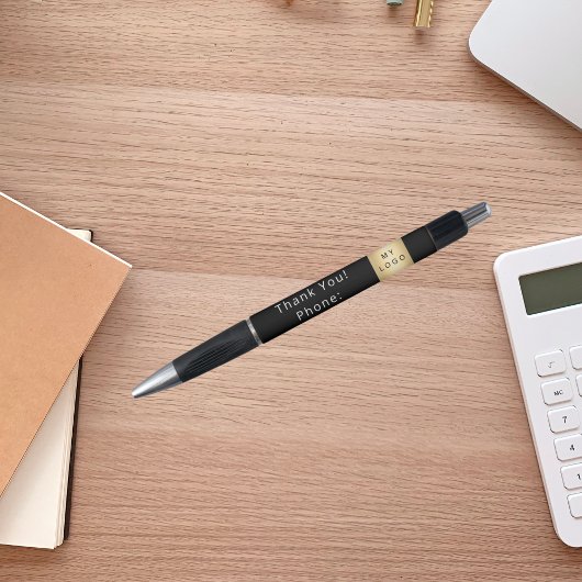 Zwart wit bedrijf logo Bedankt Pen