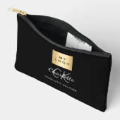 Zwart wit bedrijf logo naam monogram etui (Open)
