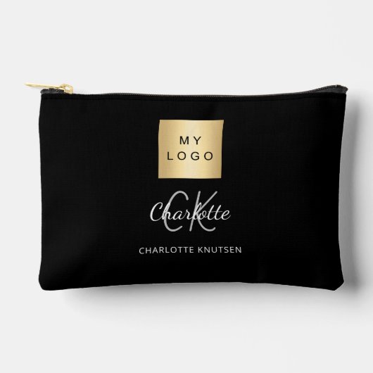 Zwart wit bedrijf logo naam monogram etui (Voorkant)