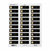 Zwart wit bedrijfsadres logo terugkeer etiket (Full Sheet)