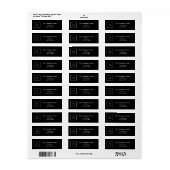 Zwart wit bedrijfsadres logo terugkeer etiket (Full Sheet)
