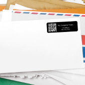 Zwart wit bedrijfsadres qr-code retouradres etiket