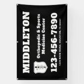 Zwart-wit bedrijfsbanner met logo spandoek (Verticaal)