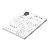 Zwart & Wit Bedrijfsfactuur Notitieblok (Linkerzijde)
