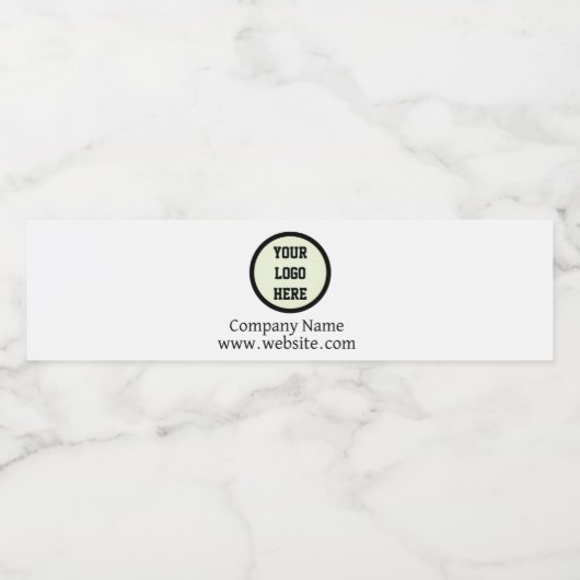 Zwart-wit bedrijfslogo bedrijf waterfles etiket (Enkel label)