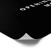 Zwart wit bedrijfslogo naam openingsuren poster (Hoek)