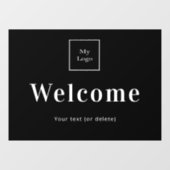 Zwart wit bedrijfslogo welkom  raamsticker (Vel)