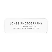 Zwart-wit bedrijfsminimalistisch terugkeeradres etiket (Voorkant)