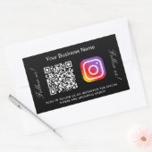 Zwart wit bedrijfsnaam qr code instagram rechthoekige sticker (Envelop)