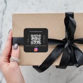 Zwart wit bedrijfsnaam qr code instagram vierkante sticker