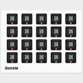 Zwart wit bedrijfsnaam qr code instagram vierkante sticker (Vel)