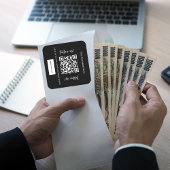 Zwart wit bedrijfsnaam qr code logo vierkante sticker