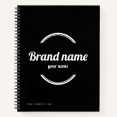 Zwart-wit bedrijfsontwerp notitieboek (Voorkant)