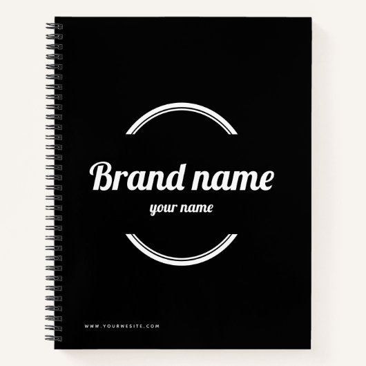 Zwart-wit bedrijfsontwerp notitieboek (Voorkant)