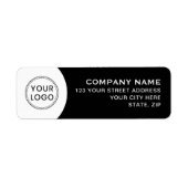 Zwart-wit bedrijfsretouradres etiket (Voorkant)