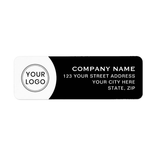 Zwart-wit bedrijfsretouradres etiket (Voorkant)