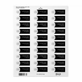 Zwart-wit bedrijfsretouradres etiket (Full Sheet)