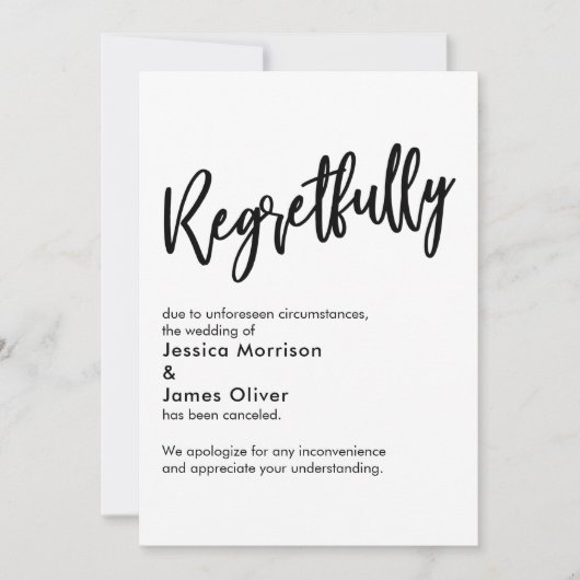 Zwart Wit Bedroefd Afgeblazen Trouwkaart Kaart (Voorkant)