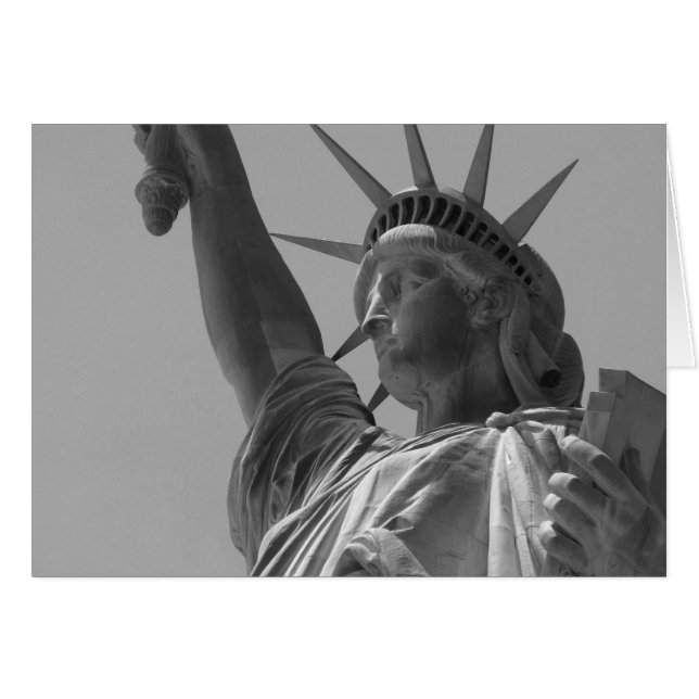 Zwart-wit beeld van de Liberty New York City (Voorkant Horizontaal)