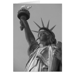 Zwart-wit beeld van de Liberty New York City