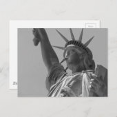 Zwart-wit beeld van de Liberty New York City Briefkaart (Voorkant / Achterkant)