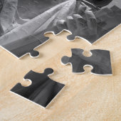 Zwart-wit beeld van de Liberty New York City Legpuzzel (Zijkant)